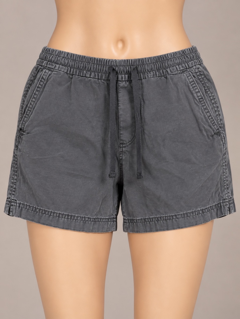Abercrombie & Fitch 100% Cotton Charcoal Shorts XS Elastic Waist